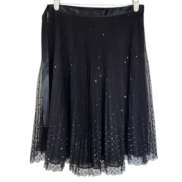 7065 * Express Sequin Midi Skirt Black Size 5/6 - Picture 2 of 8